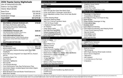 2026 Toyota Camry SE Nightshade