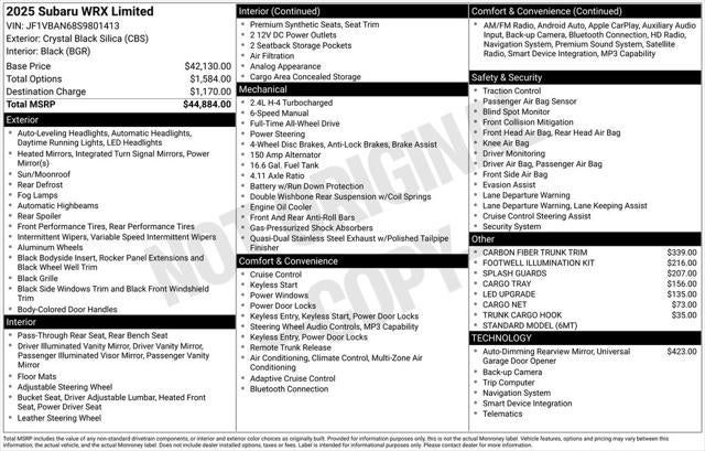2025 Subaru WRX Limited